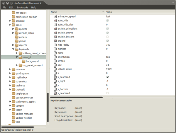 Gnome Configuration Editor